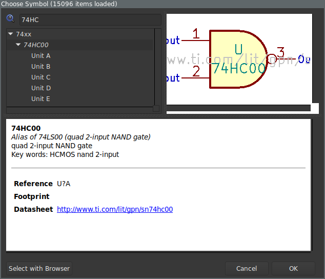 KiCAD 74HC00 Model